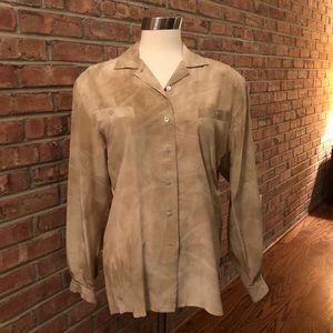 Escada early 90’s suede-print silk blouse.